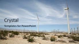  Presentation with green homes - PPT layouts consisting of hogares y medio ambiente - wind turbines at a wind background and a light blue colored foreground