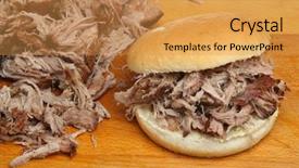  Presentation with roll - Slide set consisting of hogs - hog roast or pulled pork background and a yellow colored foreground