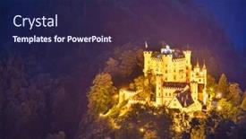  Presentation with alps - Amazing PPT layouts having hohenschwangau-castle-at-night backdrop and a navy blue colored foreground