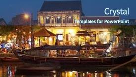  Presentation with history vietnam - PPT theme enhanced with hoi an ancient town vietnam background and a ocean colored foreground
