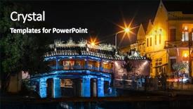  Presentation with ancient roman aqueduct bridge - Presentation design consisting of hoi an at night vietnam background and a black colored foreground