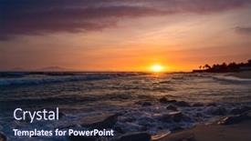  Presentation with sunset beach - Amazing presentation having hoi-an-beach-at-sunset backdrop and a wine colored foreground