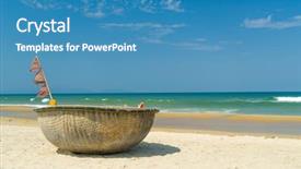  Presentation with long tailed boat fishing boat - Amazing theme having hoi an da nang vietnam backdrop and a teal colored foreground