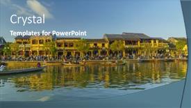  Presentation with february - PPT theme featuring hoi-an-vietnam-february-18 background and a teal colored foreground