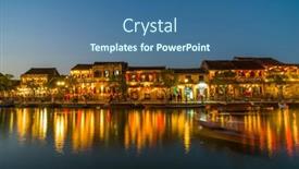  Presentation with vietnam - Presentation theme having hoi-an-vietnam-february-18 background and a ocean colored foreground