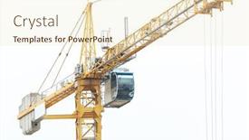  Presentation with crane - Audience pleasing presentation theme consisting of hoisting-crane-and-sky backdrop and a lemonade colored foreground