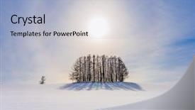  Presentation with hokkaido - PPT layouts having hokkaido japan countryside in winter background and a light blue colored foreground