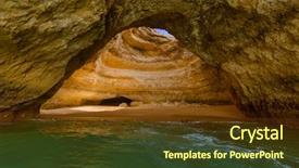  Presentation with melting earth near space - Audience pleasing presentation theme consisting of hol day - beach near lagos - algarve backdrop and a tawny brown colored foreground