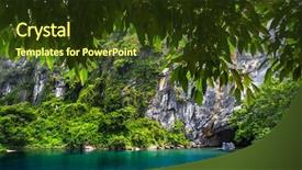  Presentation with river flowing - PPT layouts featuring hol day - clear river flowing background and a tawny brown colored foreground