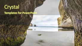  Presentation with cave - Cool new slide deck with hol day - image of a cave backdrop and a  colored foreground