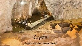  Presentation with cave - Beautiful PPT theme featuring hol day - inside of stopica cave near backdrop and a  colored foreground