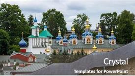  Presentation with caves - Cool new theme with hol day - pskov-caves monastery or the pskovo-pechersky backdrop and a  colored foreground