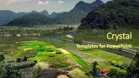  Presentation with river valley - Audience pleasing theme consisting of hol day - valley with limestone mountains backdrop and a  colored foreground