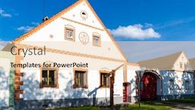  Presentation with unesco - Audience pleasing presentation design consisting of holasovice-a-village backdrop and a lemonade colored foreground