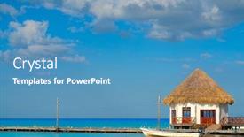  Presentation with hut - Colorful presentation enhanced with holbox island pier hut in mexico quintana roo backdrop and a teal colored foreground
