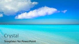  Presentation with turquoise beach - Presentation theme with holbox island turquoise beach in quintana roo of mexico background and a light blue colored foreground