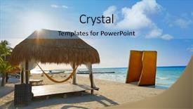  Presentation with tropical - Colorful PPT theme enhanced with holbox tropical island beach gazebo backdrop and a  colored foreground