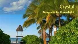  Presentation with tropical - Colorful theme enhanced with holbox-tropical-island-in-quintana backdrop and a tawny brown colored foreground