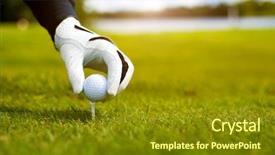  Presentation with hold hand - Cool new presentation design with hold golf ball with tee backdrop and a  colored foreground