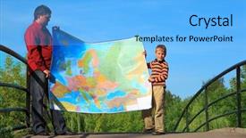  Presentation with man heart attact hand hold - PPT layouts enhanced with hold in hands expanded map background and a  colored foreground