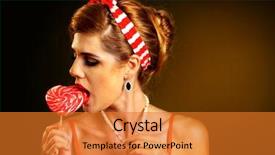  Presentation with candy shop - Slide set with hold striped dessert sweet shop background and a gold colored foreground