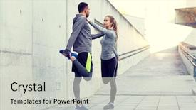  Presentation with people grief and mourning concept - PPT layouts featuring hold up train - fitness sport people and lifestyle background and a light gray colored foreground