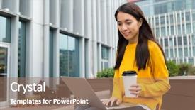  Presentation with notebook paper - Amazing slide set having hold with coffee cup backdrop and a coral colored foreground