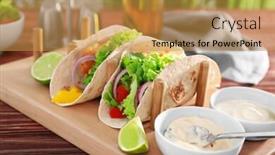 Presentation with fish tacos - Presentation theme enhanced with holder-with-delicious-fish-tacos background and a gold colored foreground