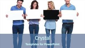  Presentation with black woman - Presentation consisting of holding - woman with black card looking background and a ocean colored foreground