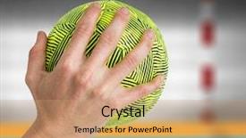  Presentation with handball - Cool new presentation with holding a ball against handball backdrop and a coral colored foreground