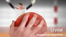  Presentation with handball - Audience pleasing slides consisting of holding a ball against handball backdrop and a  colored foreground