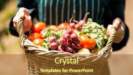  Presentation with vineyard - Audience pleasing slide set consisting of holding a basket of vegetables backdrop and a tawny brown colored foreground