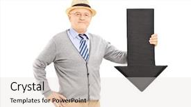  Presentation with black-man - Presentation theme with big black arrow pointing background and a light gray colored foreground