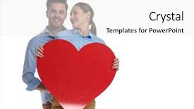  Presentation with love heart - Slide deck having holding a big red heart background and a white colored foreground