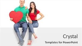  Presentation with heart - Colorful slide set enhanced with holding a big red heart backdrop and a white colored foreground