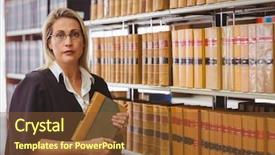  Presentation with lawyer - Slides consisting of holding a book in library background and a tawny brown colored foreground