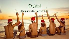  Presentation with group of people praying to god - Slide set having holding a bottle of beer background and a sky blue colored foreground