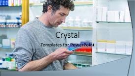  Presentation with drug pharmacy - Beautiful presentation theme featuring holding a bottle of drug backdrop and a light blue colored foreground