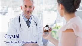  Presentation with bottle - Slides consisting of holding a bottle of pill background and a sky blue colored foreground