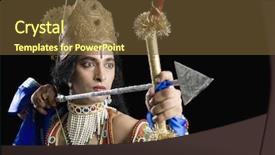  Presentation with artist - Theme having holding a bow and arrow background and a tawny brown colored foreground