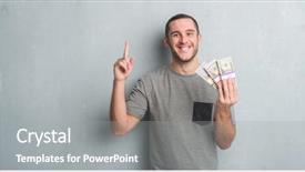  Presentation with lilac flowers bunch over wood - Colorful PPT layouts enhanced with holding a bunch of money backdrop and a gray colored foreground