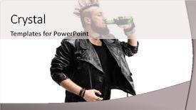  Presentation with punk - PPT theme featuring holding a cigarette and drinking background and a light gray colored foreground