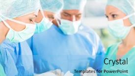  Presentation with surgery room - Presentation enhanced with holding a cotton swap forceps background and a  colored foreground