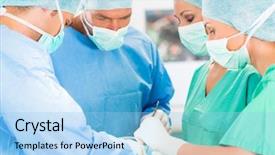  Presentation with surgery room - Presentation design featuring holding a cotton swap forceps background and a light blue colored foreground