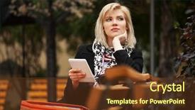  Presentation with digital - Amazing presentation theme having holding a digital tablet computer backdrop and a tawny brown colored foreground