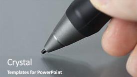  Presentation with digital pen - Beautiful PPT layouts featuring holding a digitizer stylus pen backdrop and a gray colored foreground