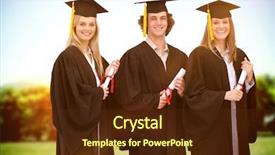  Presentation with sun rise - Audience pleasing slide deck consisting of holding a diploma against sun backdrop and a tawny brown colored foreground