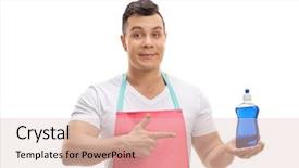  Presentation with china washing - Slide set with holding a dish washing liquid background and a lemonade colored foreground