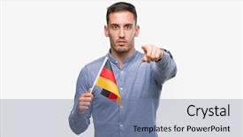 Presentation with flag - Colorful presentation design enhanced with holding a flag of german backdrop and a  colored foreground