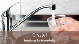  Presentation with water glass - Cool new PPT theme with holding a glass of water backdrop and a violet colored foreground